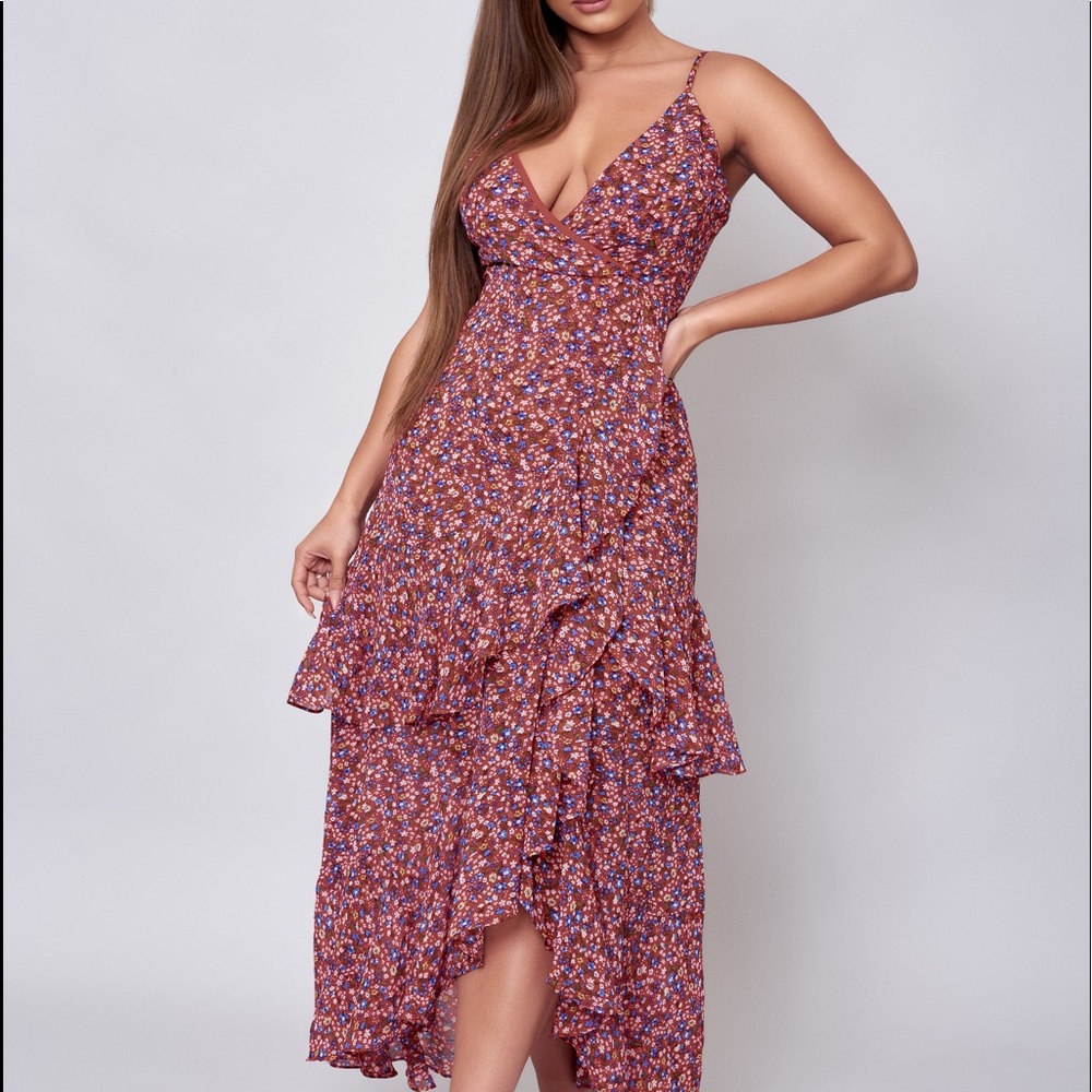 Floral sun mid length dress